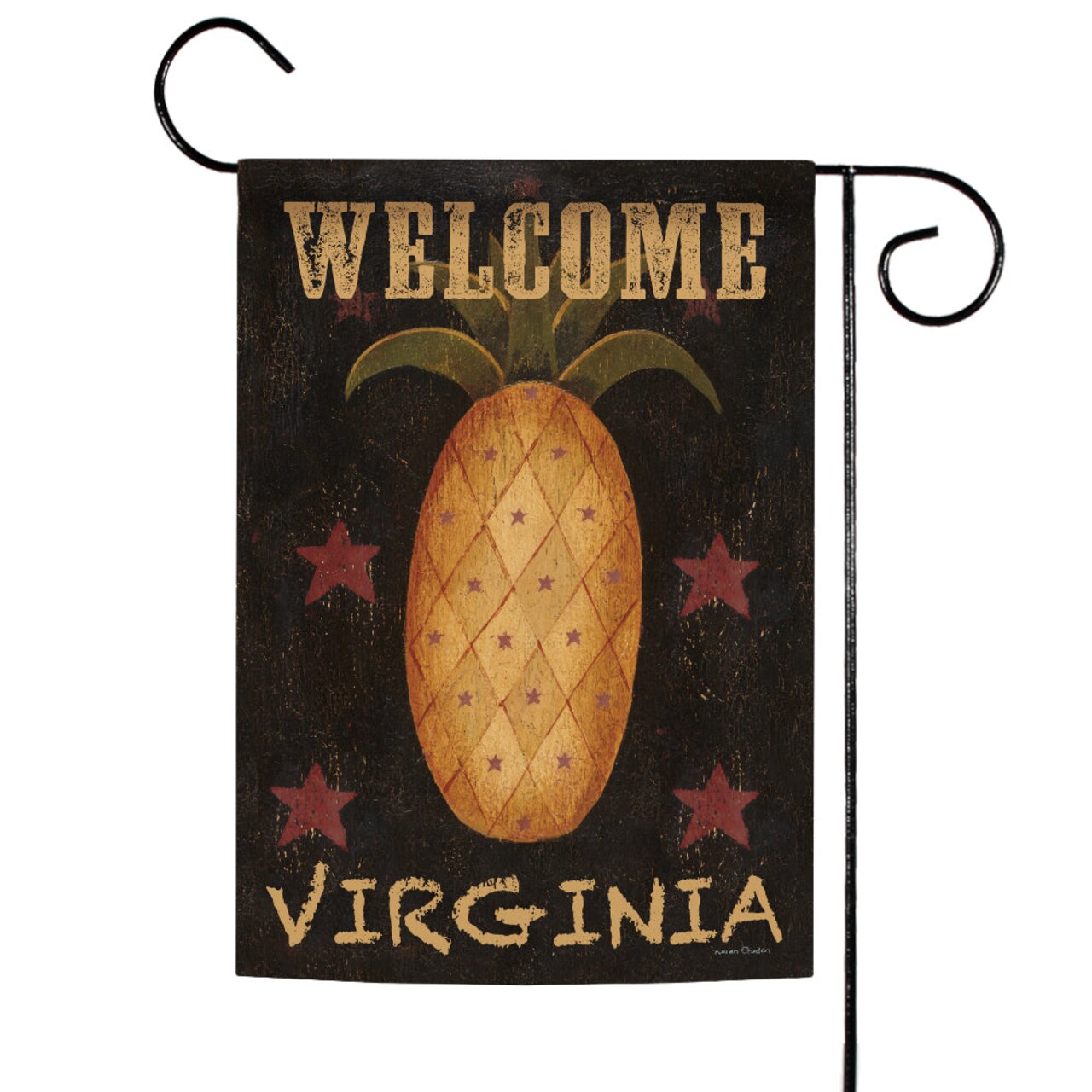 Americana Pineapple-Welcome Virginia Decorative Virginia Flag